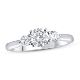 Lab-Grown Diamonds by KAY Three-Stone Engagement Ring 1 ct tw 14K White Gold