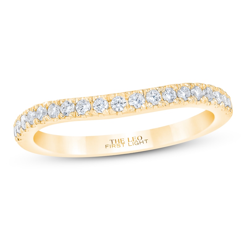 Main Image 1 of THE LEO First Light Diamond Wedding Band 1/4 ct tw Round-cut 14K Yellow Gold