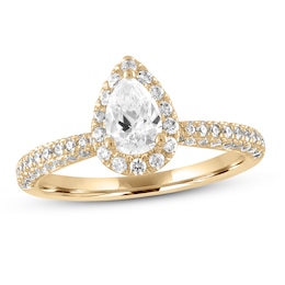 Diamond Engagement Ring 1 ct tw Pear & Round-cut 14K Yellow Gold