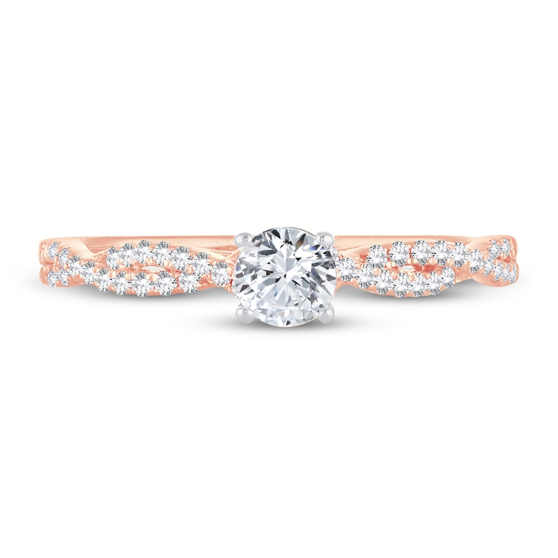 Main Image 3 of Diamond Engagement Ring 1/2 ct tw Round-cut 14K Rose Gold