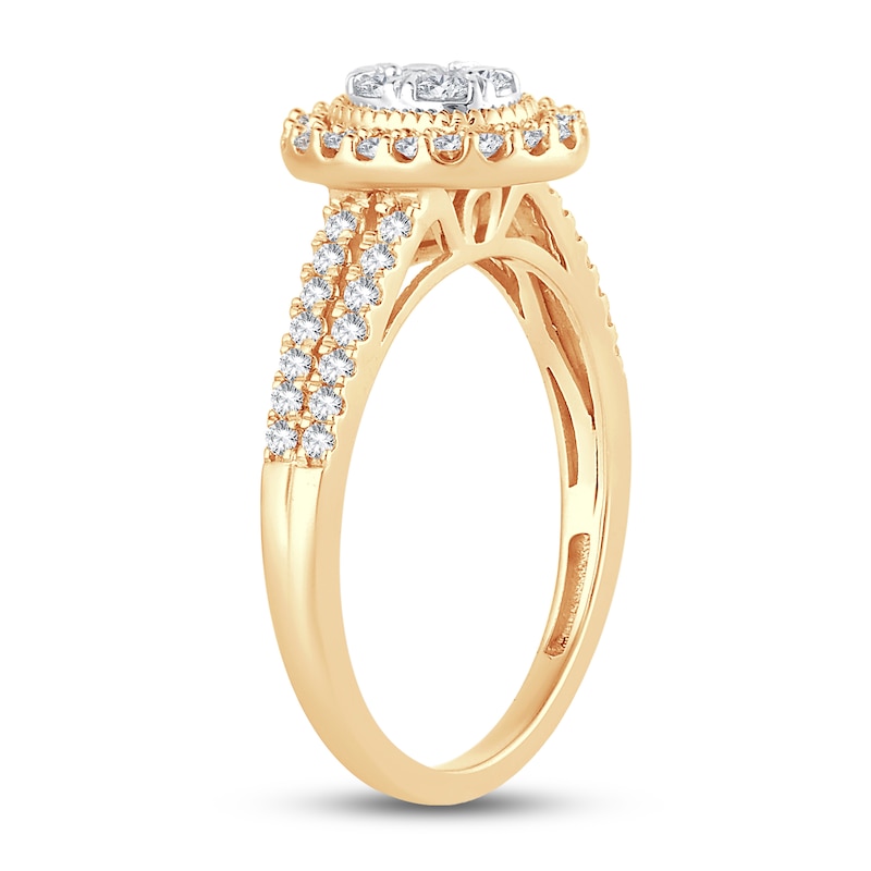 Multi-Diamond Engagement Ring 1/2 ct tw Round-cut 10K Yellow Gold