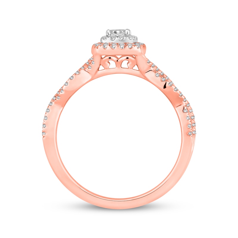 Diamond Engagement Ring 3/8 ct tw Princess & Round 10K Two-Tone Gold