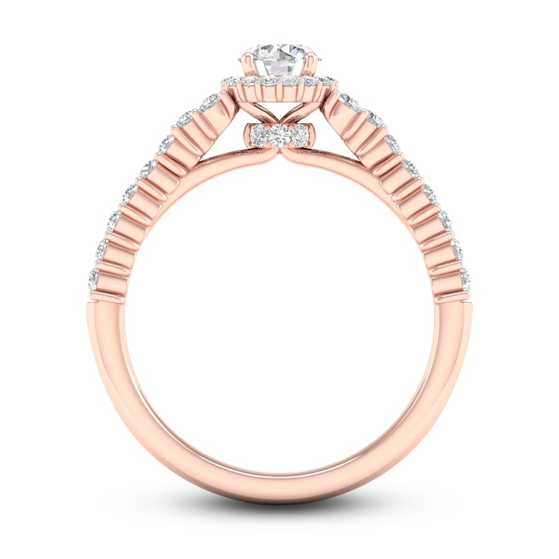 Main Image 4 of Diamond Engagement Ring 3/4 ct tw Round-cut 14K Rose Gold