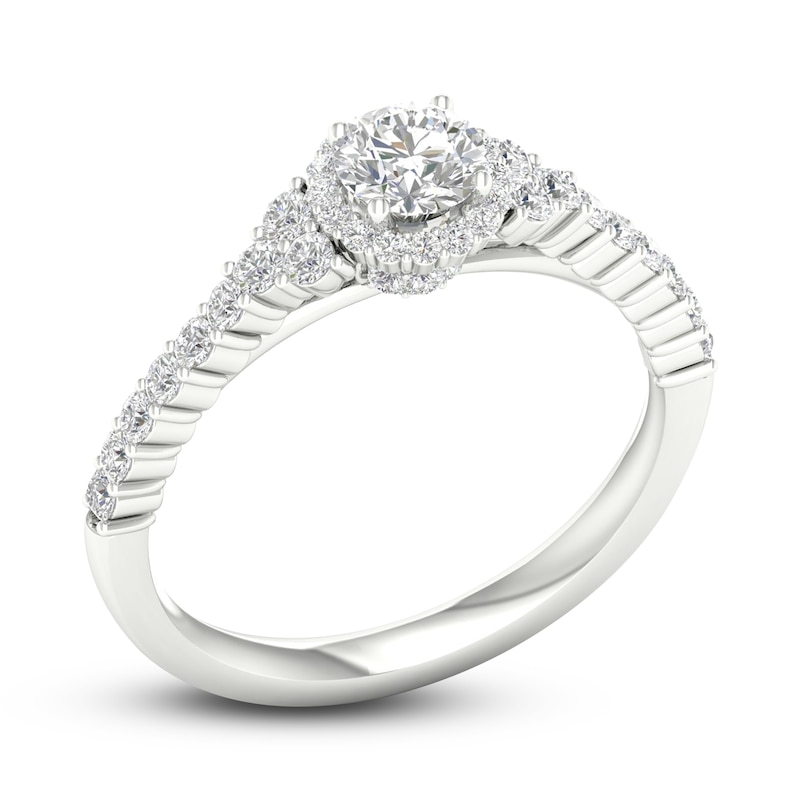 Main Image 2 of Diamond Engagement Ring 3/4 ct tw Round-cut 14K White Gold