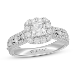 Neil Lane Premiere Diamond Engagement Ring 1-5/8 ct tw Princess/Marquise/Round 14K White Gold