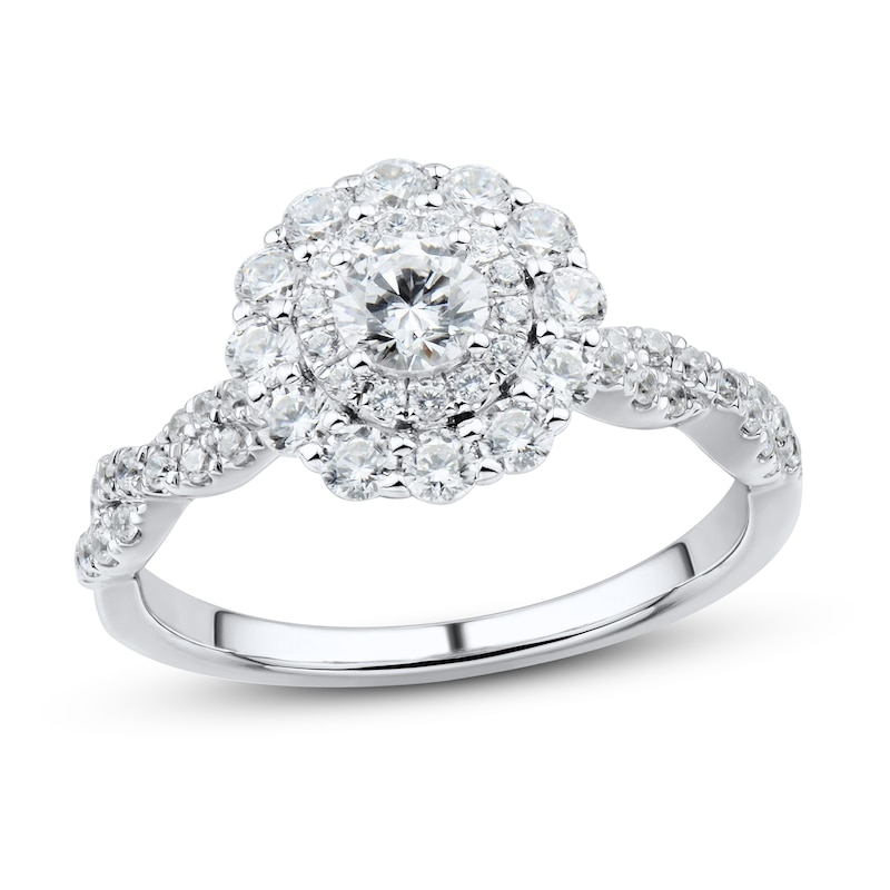 Main Image 1 of Diamond Engagement Ring 1 ct tw Round-cut 14K White Gold