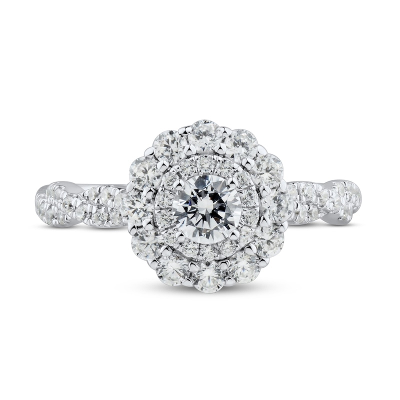 Main Image 2 of Diamond Engagement Ring 1 ct tw Round-cut 14K White Gold