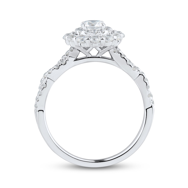 Main Image 3 of Diamond Engagement Ring 1 ct tw Round-cut 14K White Gold