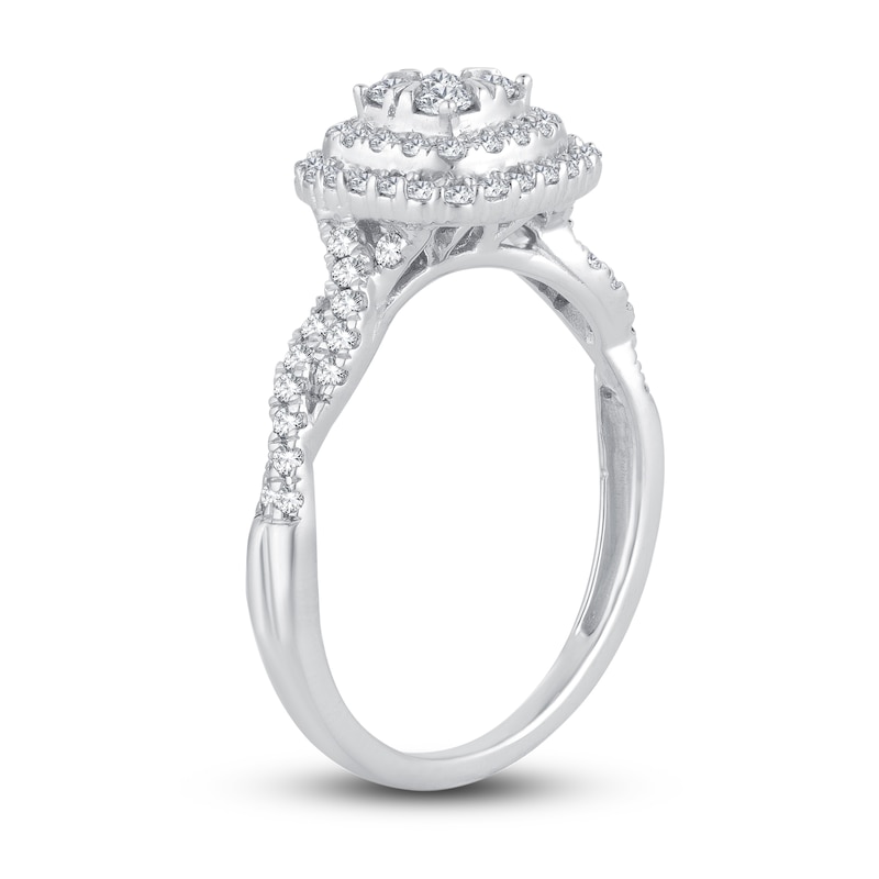 Diamond Engagement Ring 1/2 ct tw Round-cut 10K White Gold