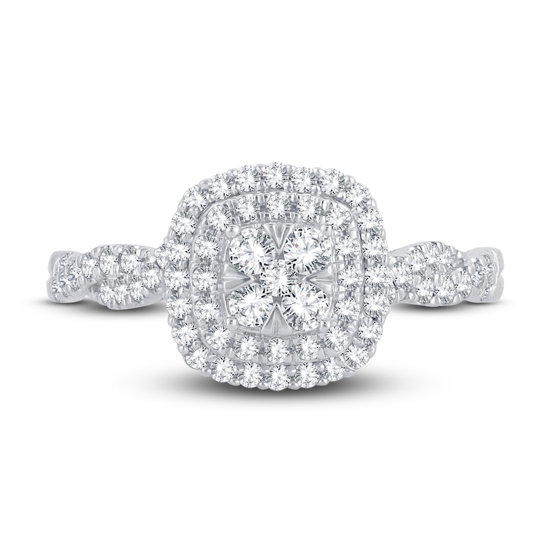 Diamond Engagement Ring 1/2 ct tw Round-cut 10K White Gold