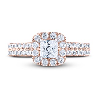 THE LEO Diamond Engagement Ring 1 ct tw Princess/Round 14K Rose Gold | Kay