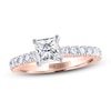 Thumbnail Image 1 of THE LEO Diamond Engagement Ring 1-3/8 ct tw Princess & Round-cut 14K Rose Gold