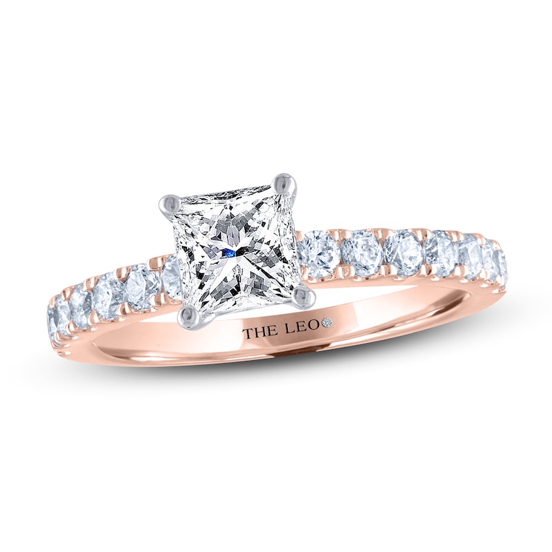 Main Image 1 of THE LEO Diamond Engagement Ring 1-3/8 ct tw Princess & Round-cut 14K Rose Gold