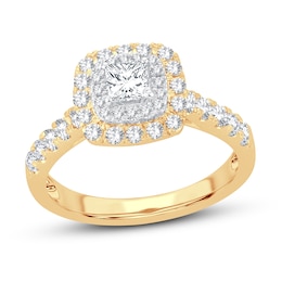 Now + Forever Diamond Engagement Ring 1 ct tw Princess & Round 14K Yellow Gold