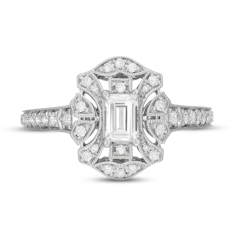 Main Image 3 of Neil Lane Emerald-cut Diamond Engagement Ring 5/8 ct tw 14K White Gold