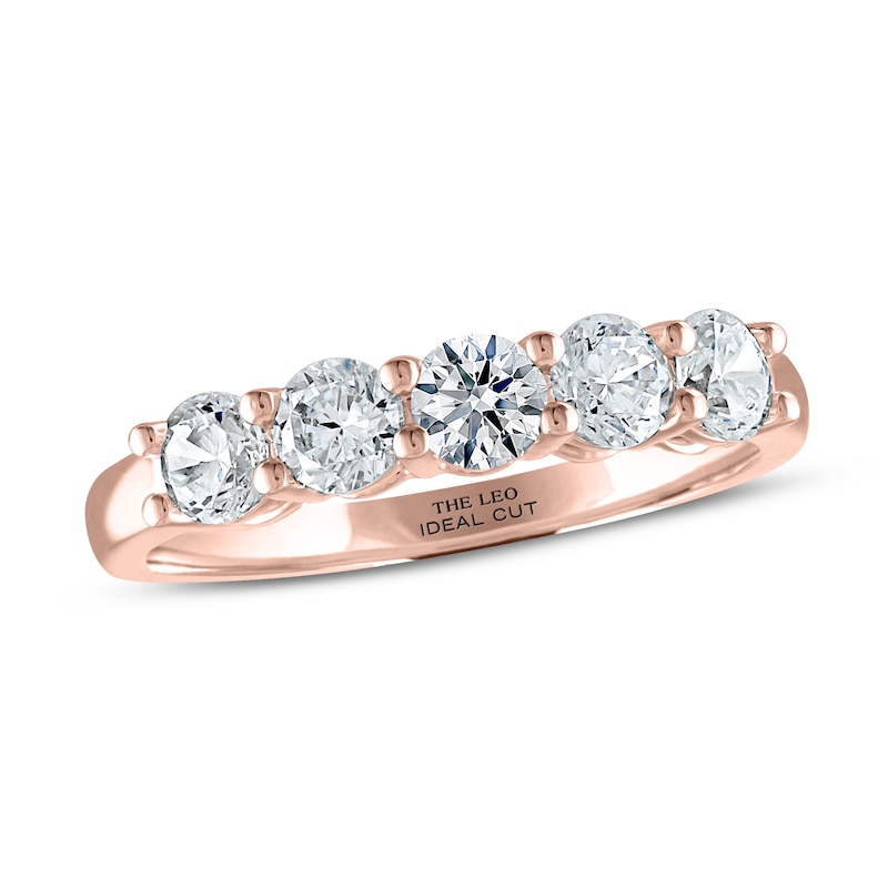 Main Image 1 of THE LEO Ideal Cut Diamond Anniversary Ring 1 ct tw 14K Rose Gold