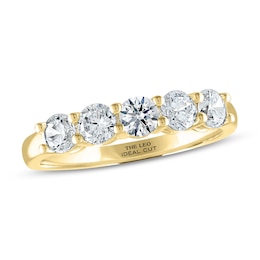 THE LEO Ideal Cut Diamond Anniversary Ring 1 ct tw 14K Yellow Gold
