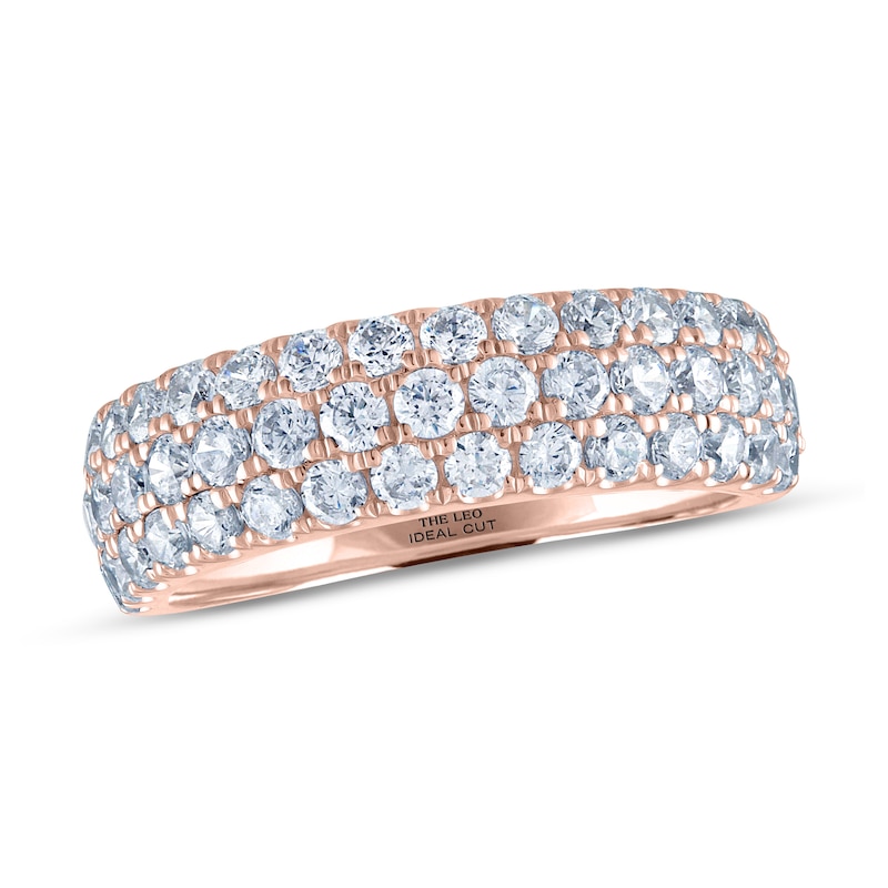 Main Image 1 of THE LEO Ideal Cut Diamond Anniversary Ring 1-1/2 ct tw 14K Rose Gold