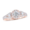 Thumbnail Image 0 of THE LEO Ideal Cut Diamond Three-Stone Engagement Ring 1 ct tw 14K Rose Gold