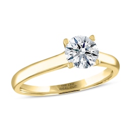 THE LEO Ideal Cut Diamond Solitaire Engagement Ring 1 ct tw 14K Yellow Gold