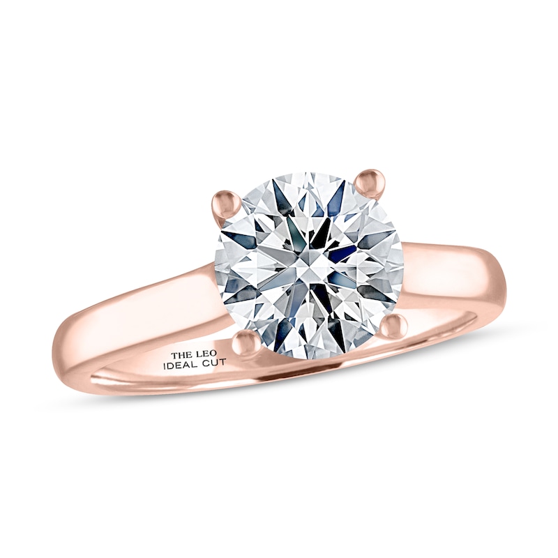 Main Image 1 of THE LEO Ideal Cut Diamond Solitaire Engagement Ring 2 ct tw 14K Rose Gold