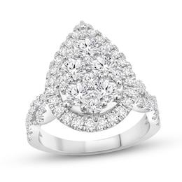 Multi-Diamond Engagement Ring 2 ct tw Round-cut 14K White Gold