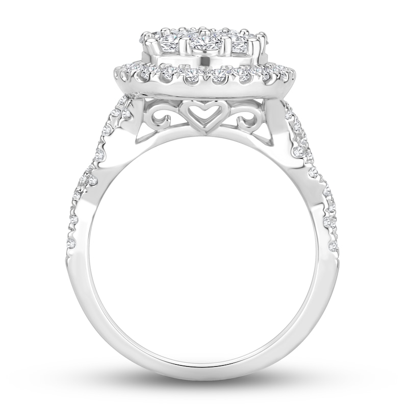 Main Image 2 of Multi-Diamond Engagement Ring 2 ct tw Round-cut 14K White Gold