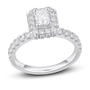 Thumbnail Image 1 of Diamond Engagement Ring 1-1/2 ct tw Radiant & Round 14K White Gold