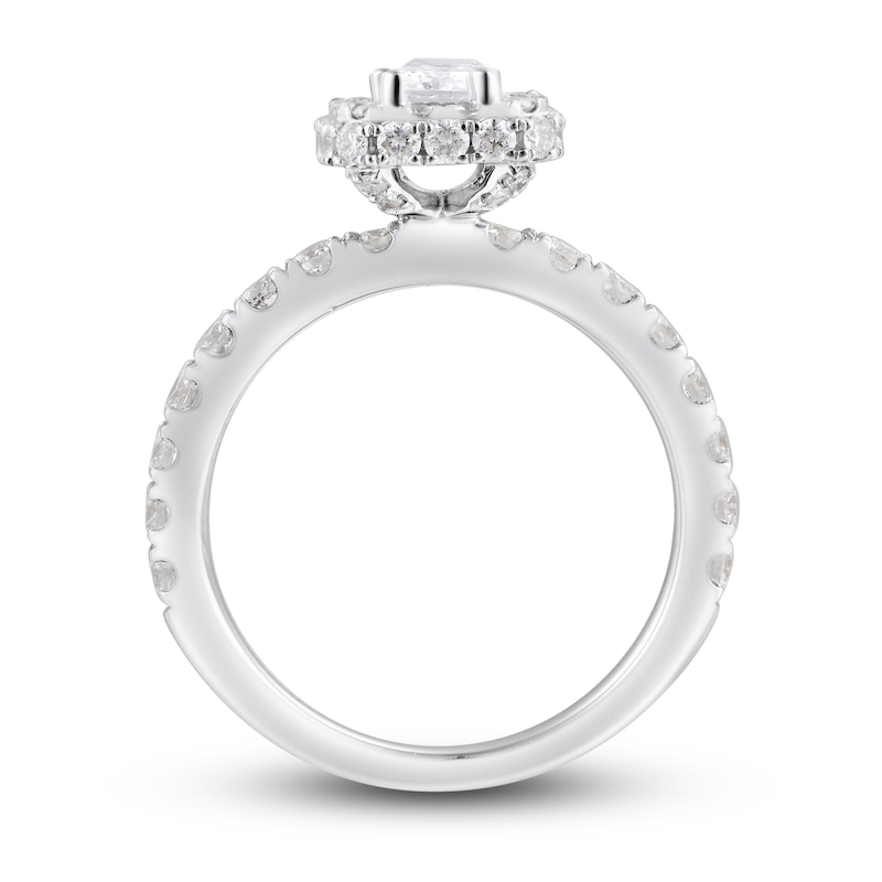 Main Image 3 of Diamond Engagement Ring 1-1/2 ct tw Radiant & Round 14K White Gold