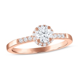 Diamond Engagement Ring 5/8 ct tw Round-cut 14K Rose Gold