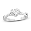 Thumbnail Image 0 of Diamond Engagement Ring 1/2 ct tw Heart & Round 14K White Gold