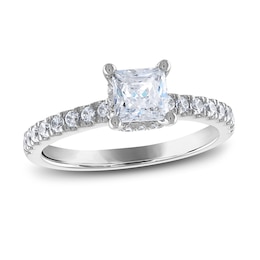 Diamond Engagement Ring 1-1/3 ct tw Princess & Round 14K White Gold