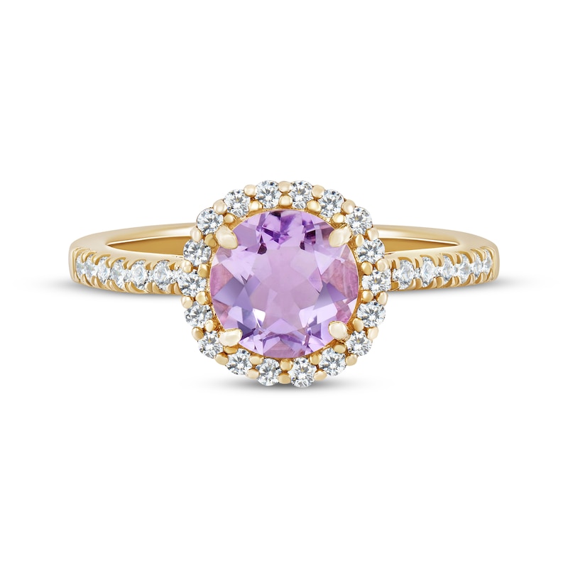 Main Image 3 of Now + Forever Amethyst Engagement Ring 3/8 ct tw Diamonds 14K Yellow Gold