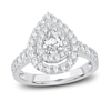 Thumbnail Image 0 of Multi-Diamond Engagement Ring 1-1/2 ct tw Pear & Round-cut 14K White Gold