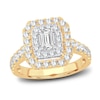 Thumbnail Image 0 of Diamond Engagement Ring 1-1/2 ct tw Emerald & Round-cut 14K Yellow Gold