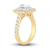 Thumbnail Image 1 of Diamond Engagement Ring 1-1/2 ct tw Emerald & Round-cut 14K Yellow Gold