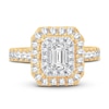 Thumbnail Image 2 of Diamond Engagement Ring 1-1/2 ct tw Emerald & Round-cut 14K Yellow Gold