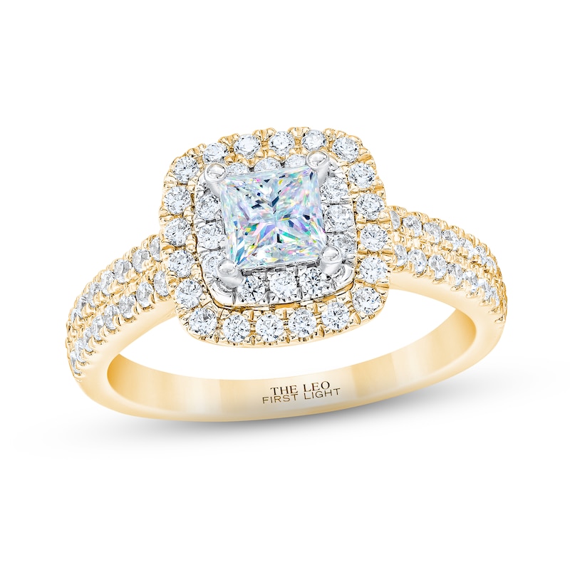 Main Image 1 of THE LEO First Light Diamond Princess-Cut Engagement Ring 1 ct tw 14K Two-Tone Gold