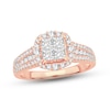 Thumbnail Image 1 of Diamond Engagement Ring 1 ct tw Princess & Round-Cut 14K Rose Gold