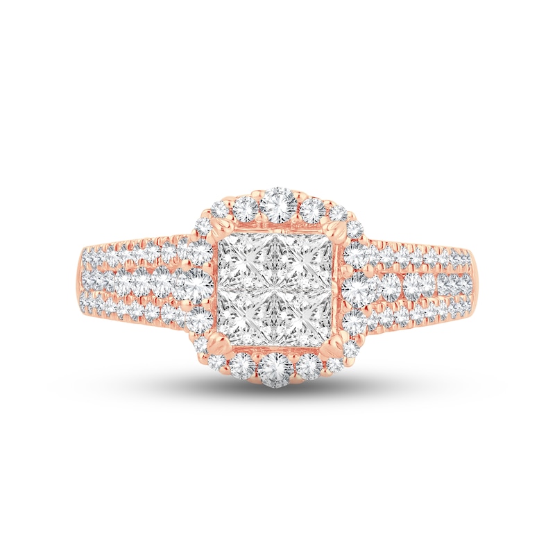 Diamond Engagement Ring 1 ct tw Princess & Round-Cut 14K Rose Gold | Kay