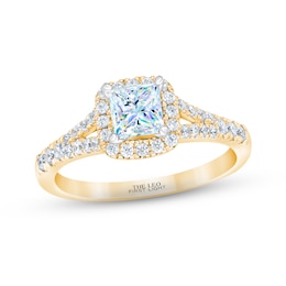 THE LEO First Light Diamond Princess-Cut Engagement Ring 3/4 ct tw 14K Yellow Gold