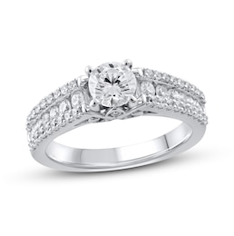 Diamond Engagement Ring 1-1/4 ct tw Round-cut 14K White Gold