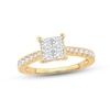 Thumbnail Image 1 of Multi-Diamond Engagement Ring 1-1/4 ct tw Princess & Round-cut 14K Yellow Gold