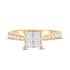 Thumbnail Image 3 of Multi-Diamond Engagement Ring 1-1/4 ct tw Princess & Round-cut 14K Yellow Gold