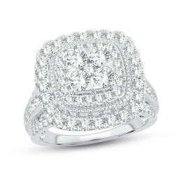 Now + Forever Multi-Diamond Engagement Ring 2 ct tw Round-cut 14K White Gold