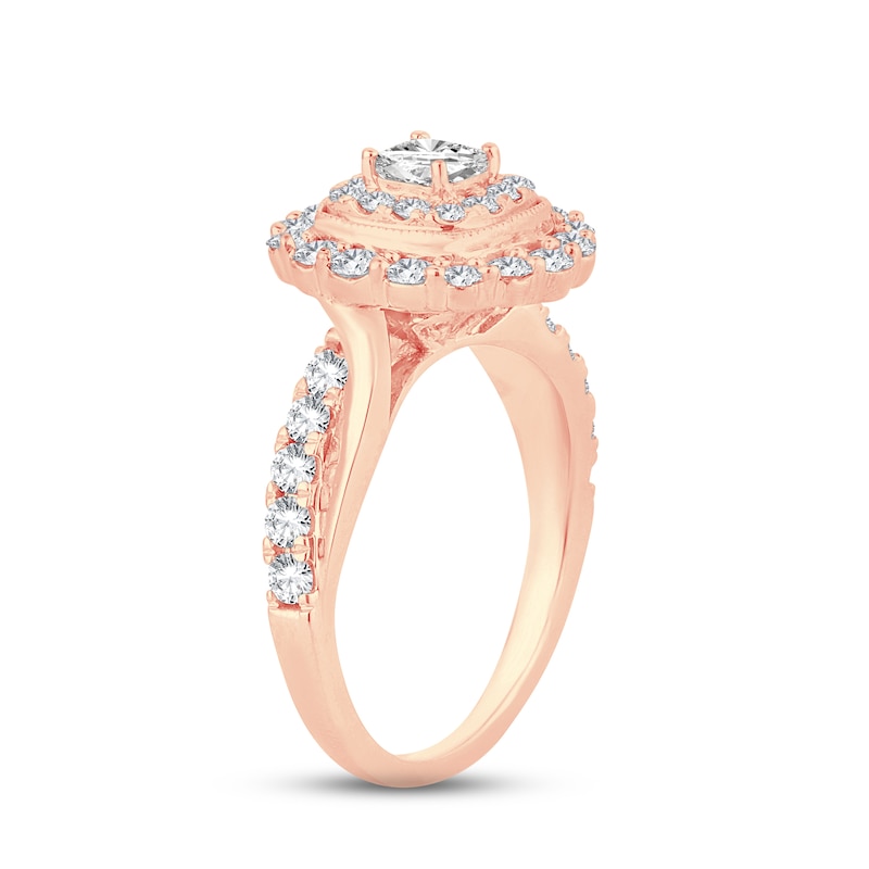 Main Image 2 of Diamond Engagement Ring 1-1/3 ct tw Princess & Round-cut 14K Rose Gold