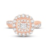 Thumbnail Image 3 of Diamond Engagement Ring 1-1/3 ct tw Princess & Round-cut 14K Rose Gold