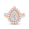 Thumbnail Image 3 of Diamond Engagement Ring 1-1/2 ct tw Pear & Round-cut 14K Rose Gold