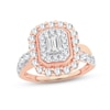 Thumbnail Image 1 of Diamond Engagement Ring 1-1/2 ct tw Emerald & Round-cut 14K Rose Gold