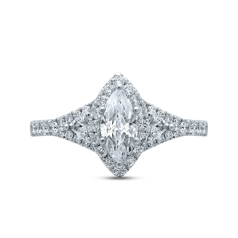 Main Image 3 of Monique Lhuillier Bliss Diamond Engagement Ring 1-1/2 ct tw Marquise, Pie & Round-Cut 18K White Gold